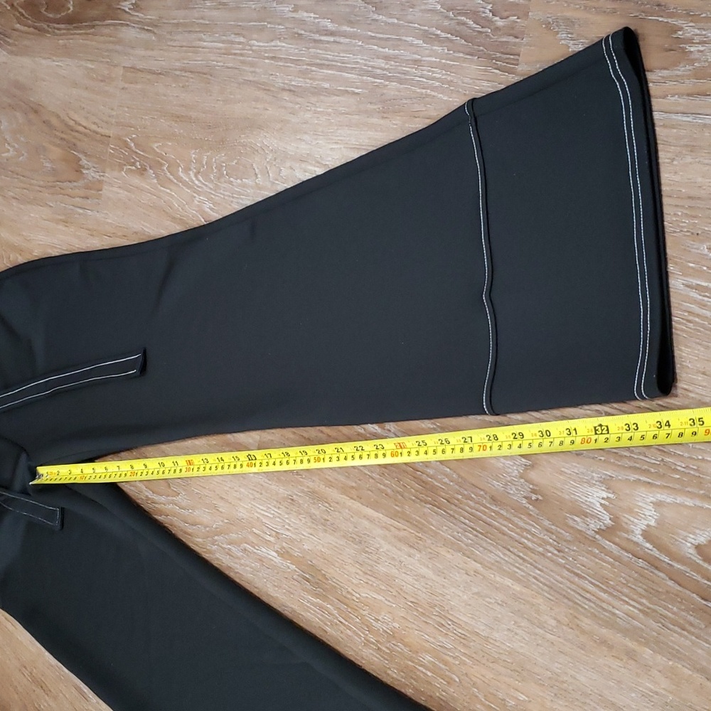 (L) NWT Revamped Flare Leg Pants Slim Evening Fancy Formal Office Minimalistic - Picture 3 of 12